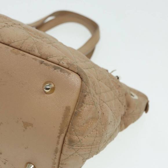 Christian Dior Lady Dior Canage Hand Bag Coated Canvas Cream Vanilla Auth yb647 - Picture 14 of 16